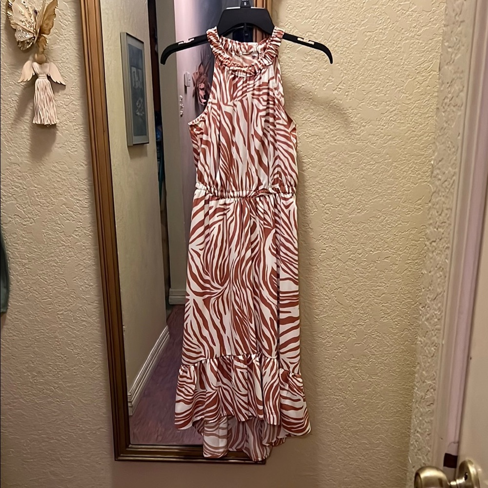 Zebra Print Sleeveless Dress